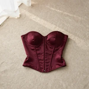 Corset Estructurado en Satín Ciruela